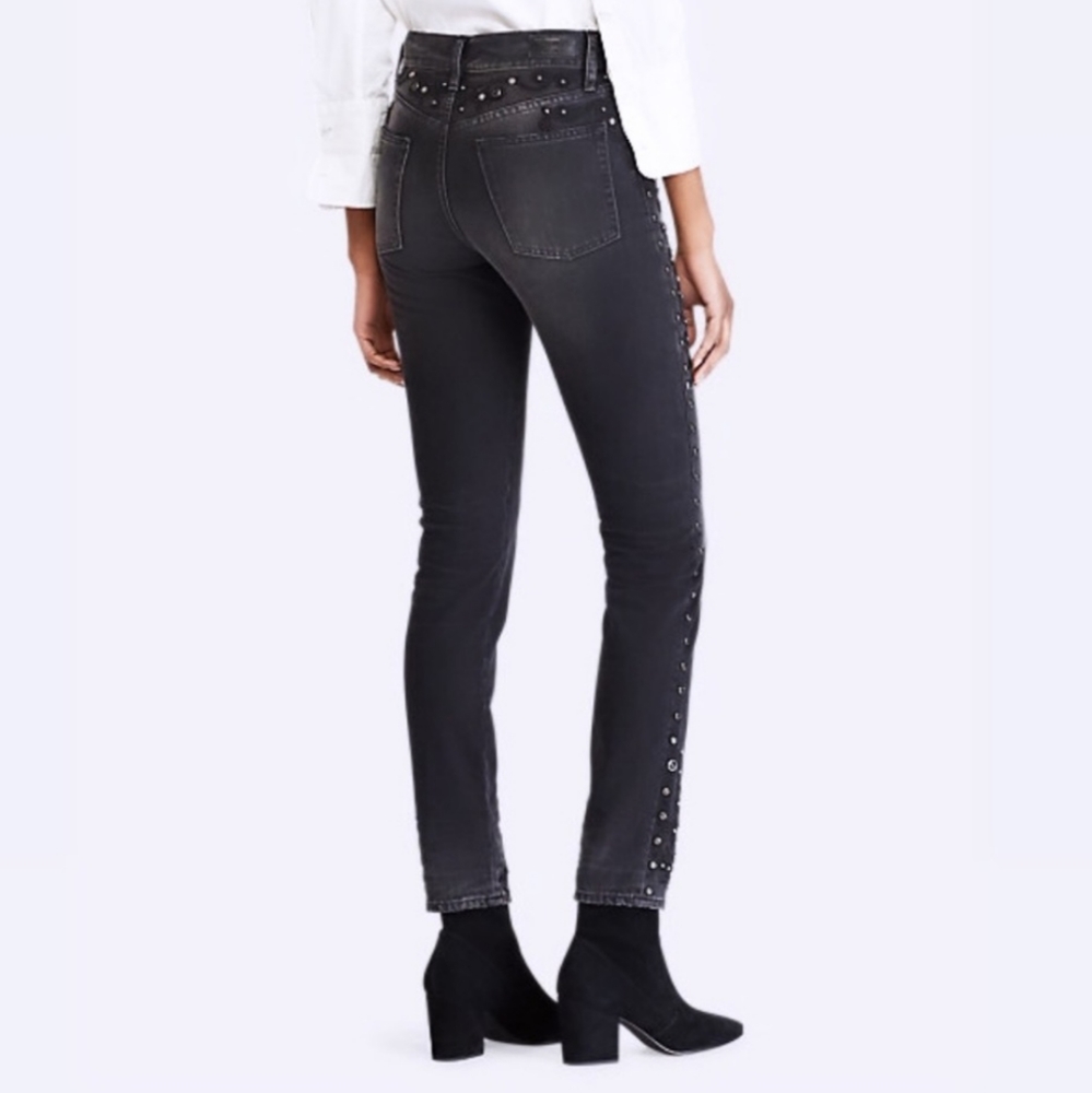Polo Ralph Lauren Callen High Rise Fly Button Slim Studded & Jeweled Jeans